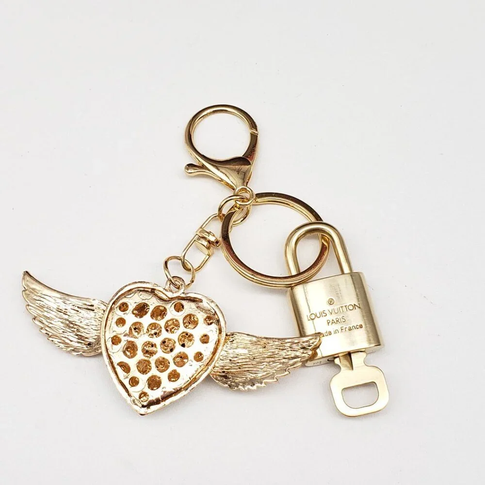Authentic Louis Vuitton Lock & Key Gold ✨ Unbranded Keychain Bag Charm LV